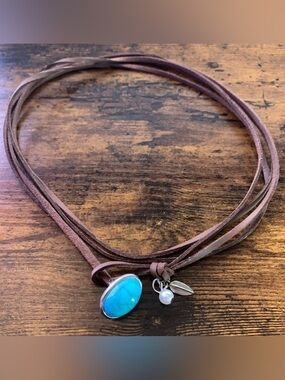 🕊️Turquoise Stone Wrapped Choker Necklace